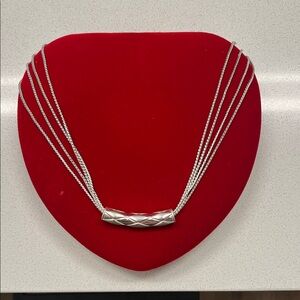 Chic Silver Multi-Strand Necklace